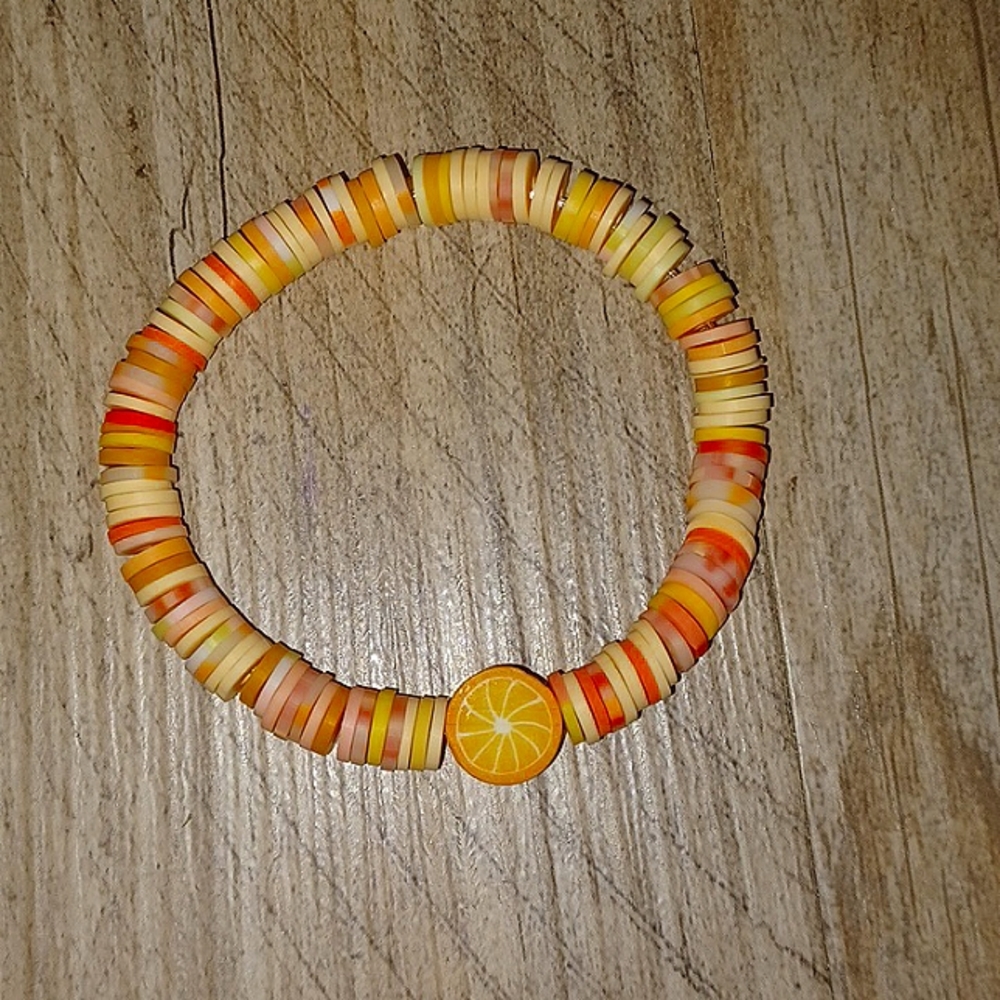 Clay beaded bracelet